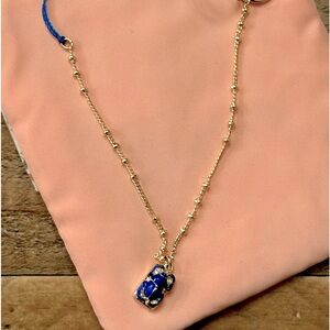 Les Nereides Paris Charm Bracelet Beetle Scarab Blue New